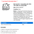 thumbnail image 2 of Ball Joint Kit - Compatible with 1983 - 1991 GMC S15 Jimmy RWD 1984 1985 1986 1987 1988 1989 1990, 2 of 2