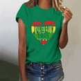 thumbnail image 2 of DDAPJ pyju Black History Month T-shirts for Women Short Sleeve African American Country Celebration Tee Shirts Color Block Printed Casual Round Neck Tee Tops Deal of the Day Prime Today Green XL, 2 of 5