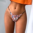 thumbnail image 3 of Gibobby Bikini elástico con algodón Calzoncillos sexy para mujer Calzoncillos cómodos y sexy Bragas tiro bajo T Back G String Bragas（Rojo， L), 3 of 4