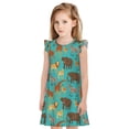 thumbnail image 1 of Vsdgher Chemises de Nuit Animaux Mignons pour Filles Manches Courtes à Volants Robe de Nuit Pyjama pour Fête-Moyen, 1 of 6