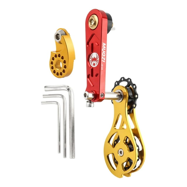 DYNWAVECA Bike Chain Tensioner Chain Stabilizer Single Speed Conversion Cycling Chain Tensioners with Derailleur Hang for Mountain Bike F