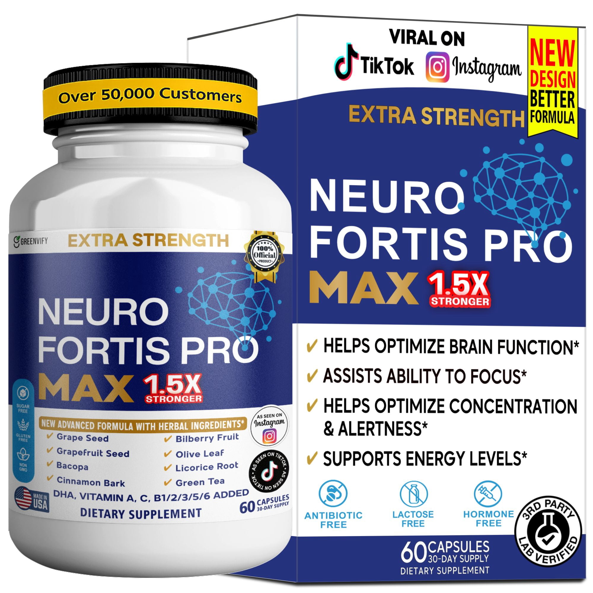 GreenVify Neuro Fortis Pro Max Dietary Supplement Capsules