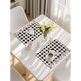 thumbnail image 5 of Easter Bunny Placemats Set of 4, Vintage Watercolor Eggs Flower Black Plaid Placemats for Dining Table, Place Mats for Kitchen Tabletop, Waterproof Wipeable Dining Table Mats Set, 5 of 9