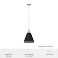 thumbnail image 7 of Hunter - Klein 1-light Alturas Gold, Medium Size Pendant Light, Dimmable, Casual Style, Cone Shaped, for Bedrooms, Dining, Living Rooms - 19444, 7 of 7
