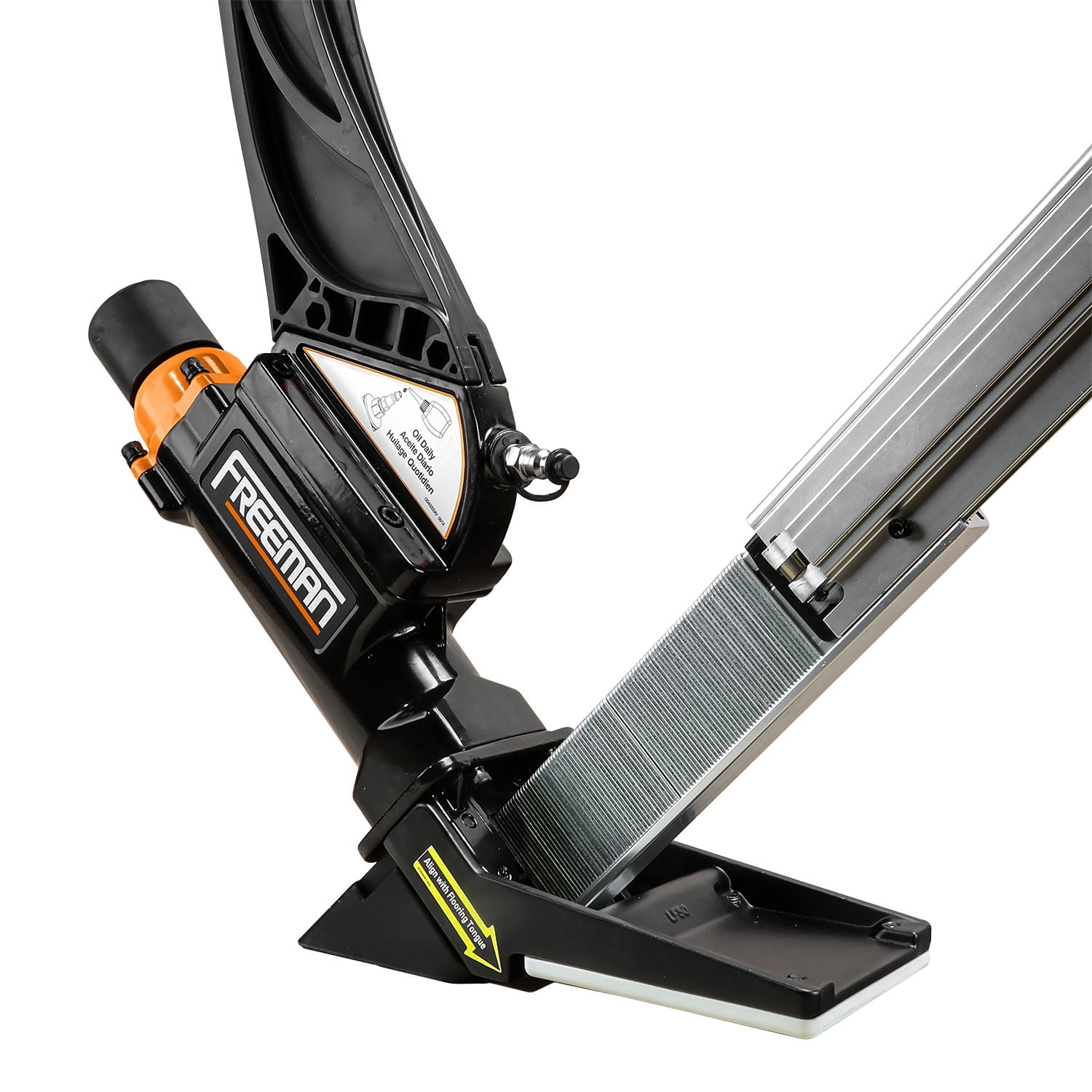 Freeman P50LSLW Lightweight Pneumatic 2-in-1 15.5-Gauge and 16-Gauge 2" Flooring Nailer / Stapler with Flooring Mallet and Interchangeable Base Plates