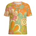 thumbnail image 5 of Nostalgic Vintage Floral T Shirts Basic T-Shirt Short Sleeve Ladies Tee Shirt Summer Graphic Clothing, 5 of 6