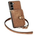 thumbnail image 3 of for Samsung Galaxy A15 Wallet Case, Crossbody Phone Purse with Card Holder for Women, Zipper PU Leather Carrying Cover Gift with Shoulder Strap Kickstand Anti-drop for A15 - Brown, 3 of 11