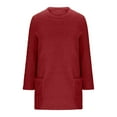 thumbnail image 3 of Mercatoo Girls Fuzzy Fleece Pullover Sweatshirt Sherp𝐚 Winter Tops Comfort Warm Fuzzy Sweaters Thermal Warm Outwear with Pocket, 3 of 5