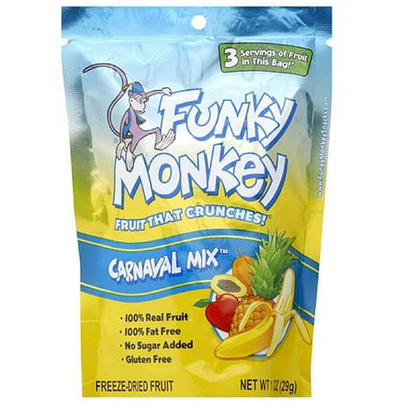 Funky Monkey Carnaval Mix Freeze-Dried Fruit, 1 oz, (Pack of 12)