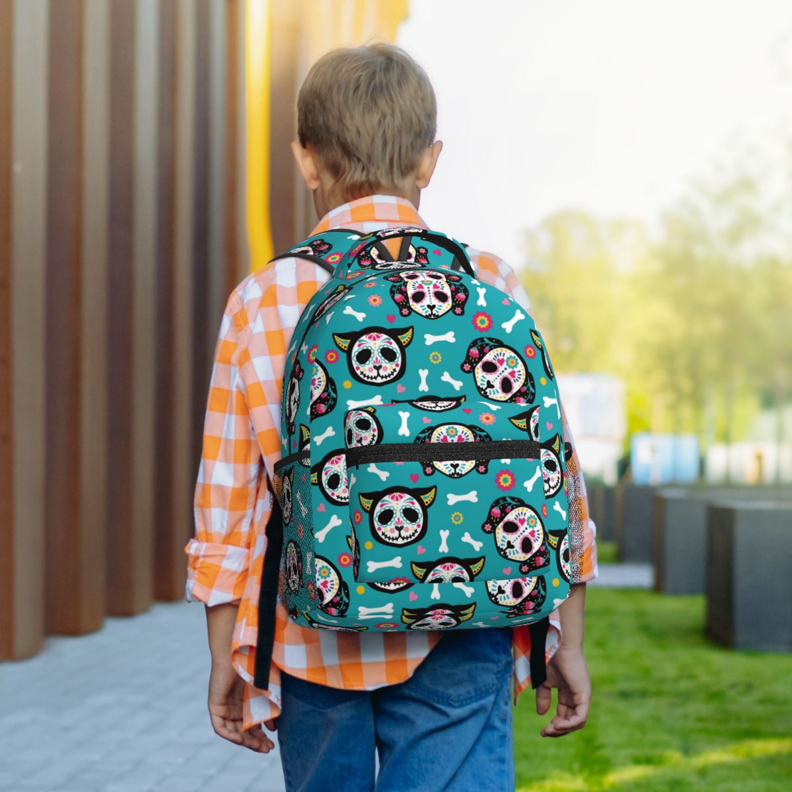 Xecao Skull Cat Travel Backpack: A spacious, stylish computer backpack ideal for men and women, perfect for college, school, or daily travels
