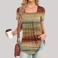 thumbnail image 2 of Pompotops Femmes Mode Imprimé Casual V-Cou Manches Courtes T-Shirt Chemisier Haut, 2 of 6