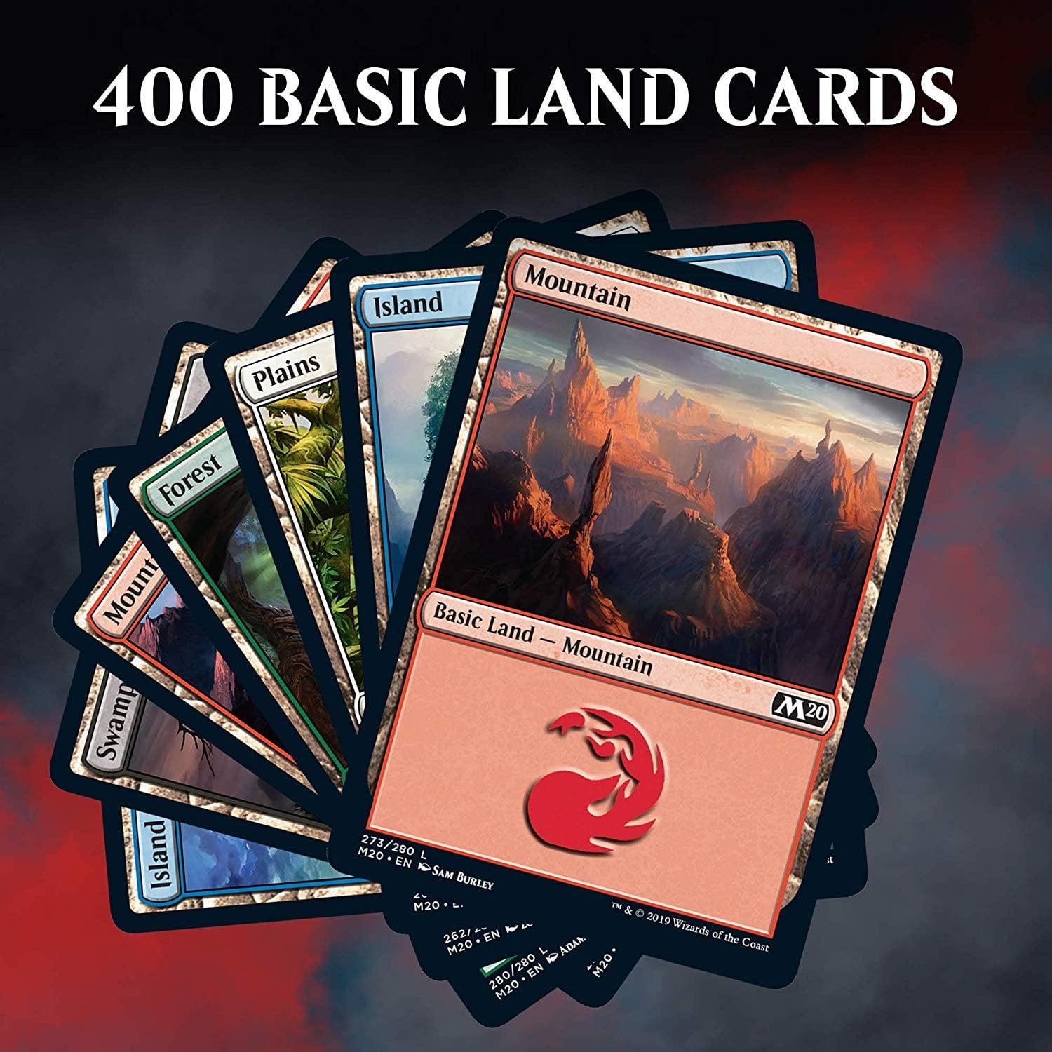Magic The Gathering Core Set Land Station (400 Cards) , Black