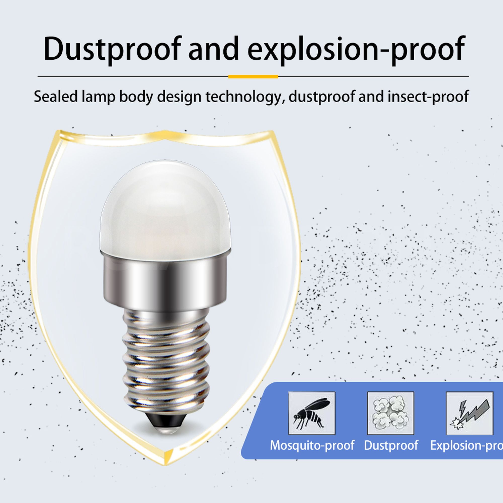 Ruiandsion E12 LED Bulb, 1W 110V 100LM 6000K Daylight White for Appliance Night Light , Replacement,10-Pack