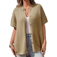 thumbnail image 2 of Women Oversized Cardigan Sweaters Short Sleeve Button Down Casual Lightweight Loose Knit Cardigans, 2 of 6