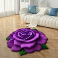 thumbnail image 5 of Rug 3 D Flower Mat Soft Carpet Non-Slip Area Carpet Dining Room Home Bedroom Carpet Floor Washable Rug Purple 60x60cm, 5 of 6