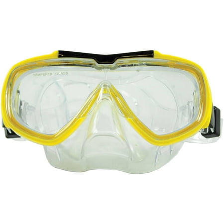 Baja Adult Scuba Swim Mask, Yellow (Best Scuba Mask 2019)
