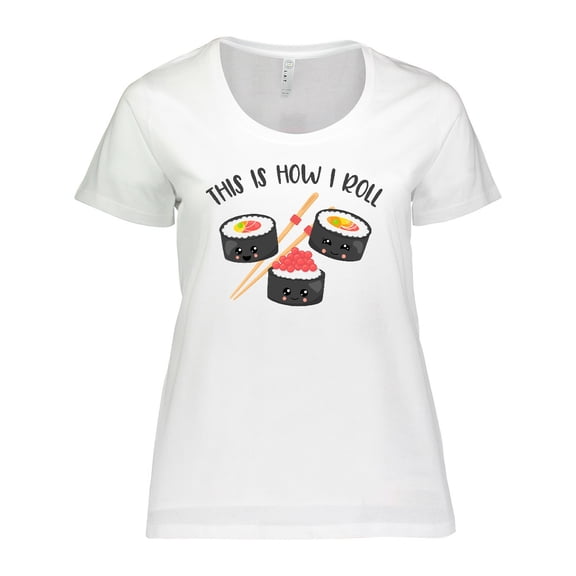 Inktastic Kawaii How I Roll Sushi Women's Plus Size T-Shirt