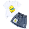 thumbnail image 4 of BOBOGOJP Girls Clothes 2PCS Butterfly Print Short Sleeve T-Shirt Denim Skirt Shorts Set Teen Tween Girls Summer Outfits Set, 4 of 4