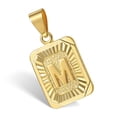 thumbnail image 1 of Initial 26 Letters Pendant Gold Stainless Steel Cuban Curb Chain Jewelry, 1 of 5