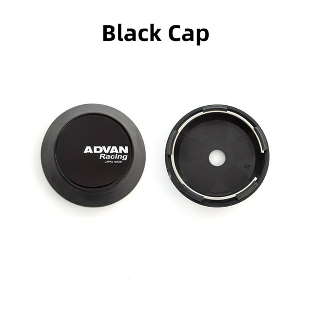 4 Pcs 68mm (45mm Autocollants) Logo Emblème Japonais Advan Racing, Embouts de Moyeu de Roue de Voiture, Accessoires Auto 4 Pcs Noir Advan 68mm