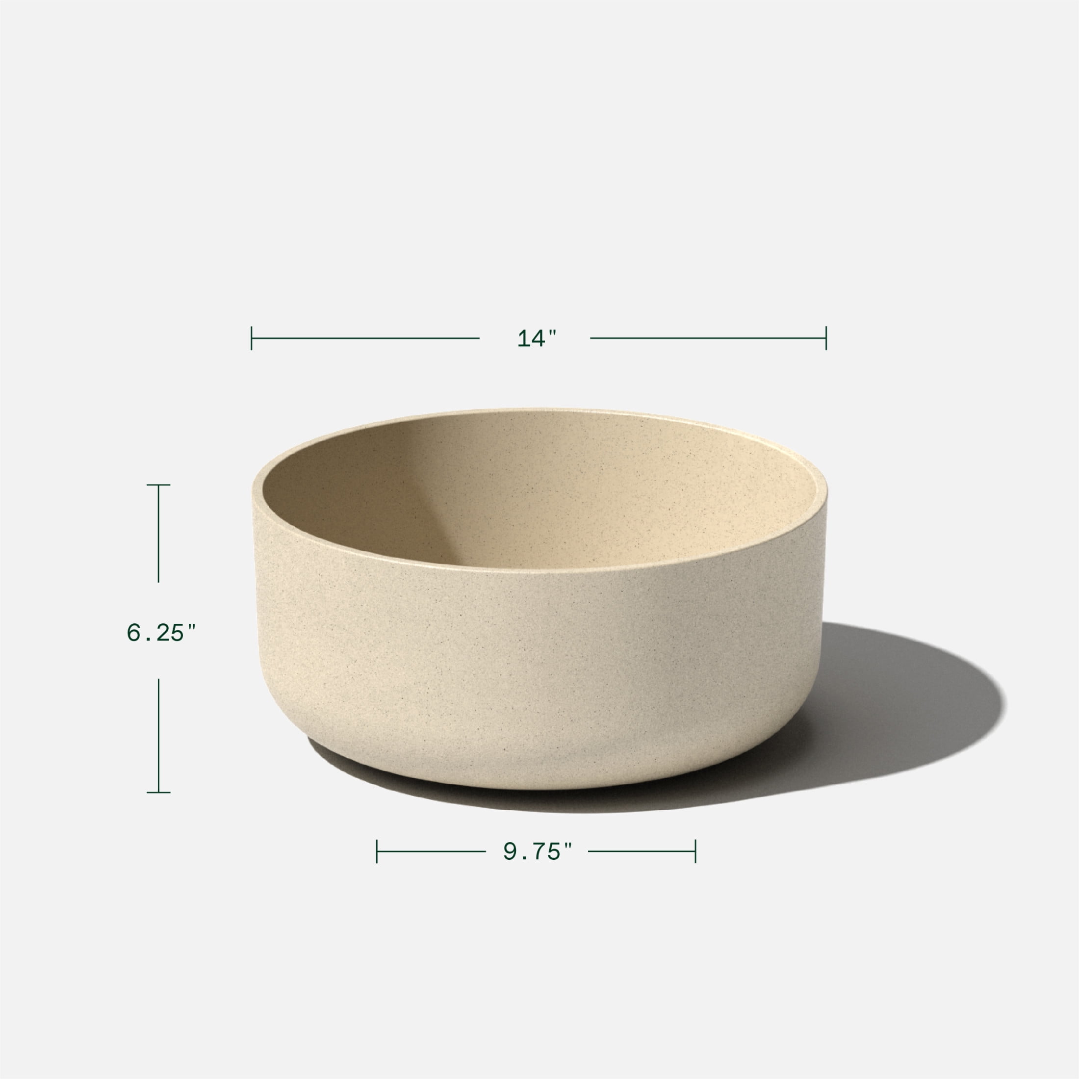 Veradek Mason Series Kona Bowl 14" Plastic-Stone Planter 2-Pack Sand