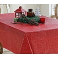 thumbnail image 6 of Newbridge Christmas Cozy Red Reindeer Damask 60 x 84 Inch Rectangle Vinyl Flannel Backed Tablecloth, 6 of 7