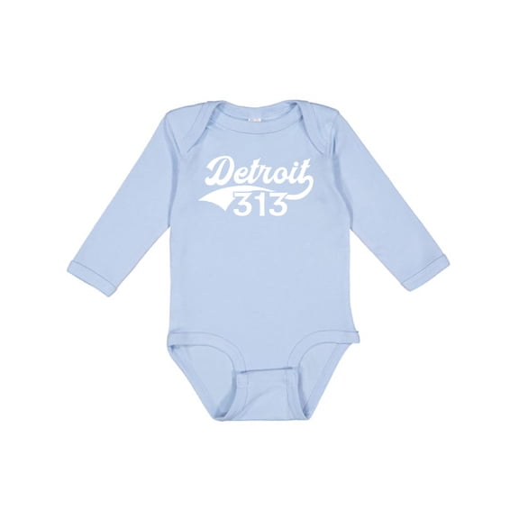 Inktastic Detroit 313 Boys or Girls Long Sleeve Baby Bodysuit