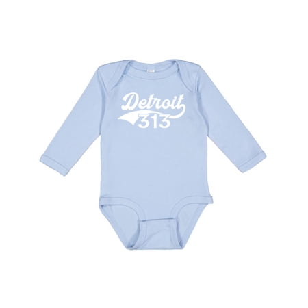 Inktastic Detroit 313 Boys or Girls Long Sleeve Baby Bodysuit