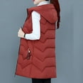 thumbnail image 2 of CAICJ98 Vests For Women Work Womens' Reversible Vest Lightweight Quilted Sherpa Vest Sleeveless Coat Watermelon Red,XL, 2 of 4
