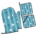 thumbnail image 2 of YFYANG Oven Mitts and Pot Holders Sets 4 Pieces, Non-Slip Heat Resistant Blue Striped Flowers Kitchen Glove Pot Mat for Cooking and Baking, 2 of 8