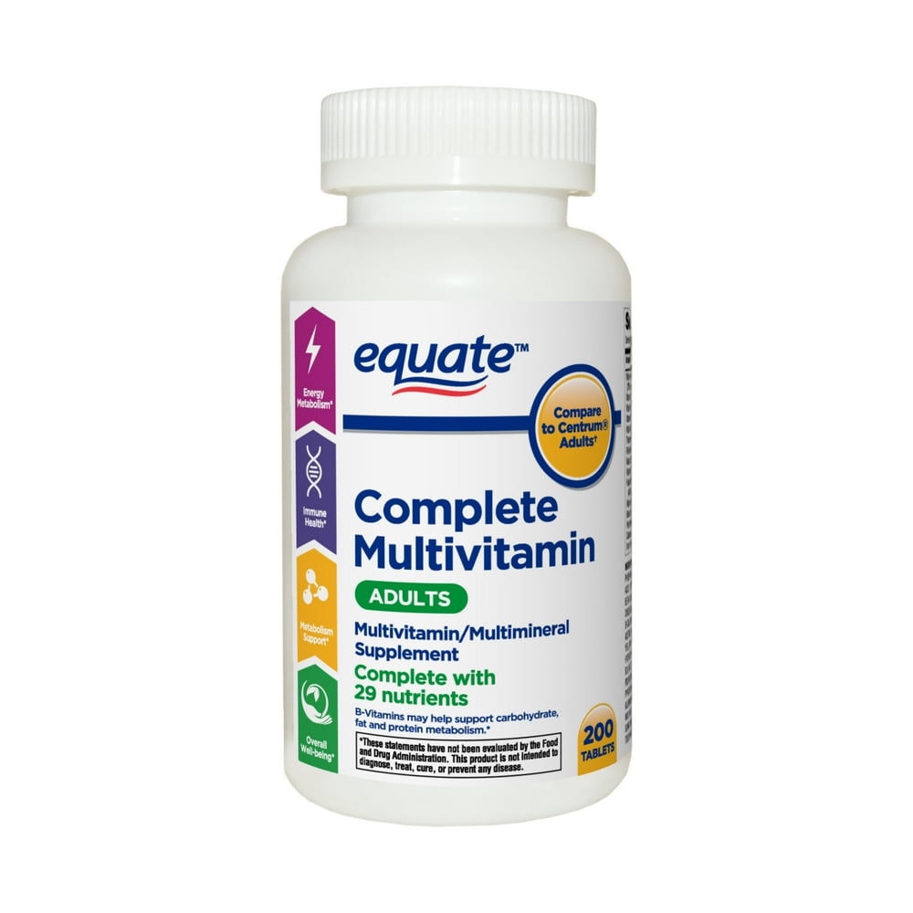 Equate Complete Multivitamin Tablets, Adults, 200 Ct