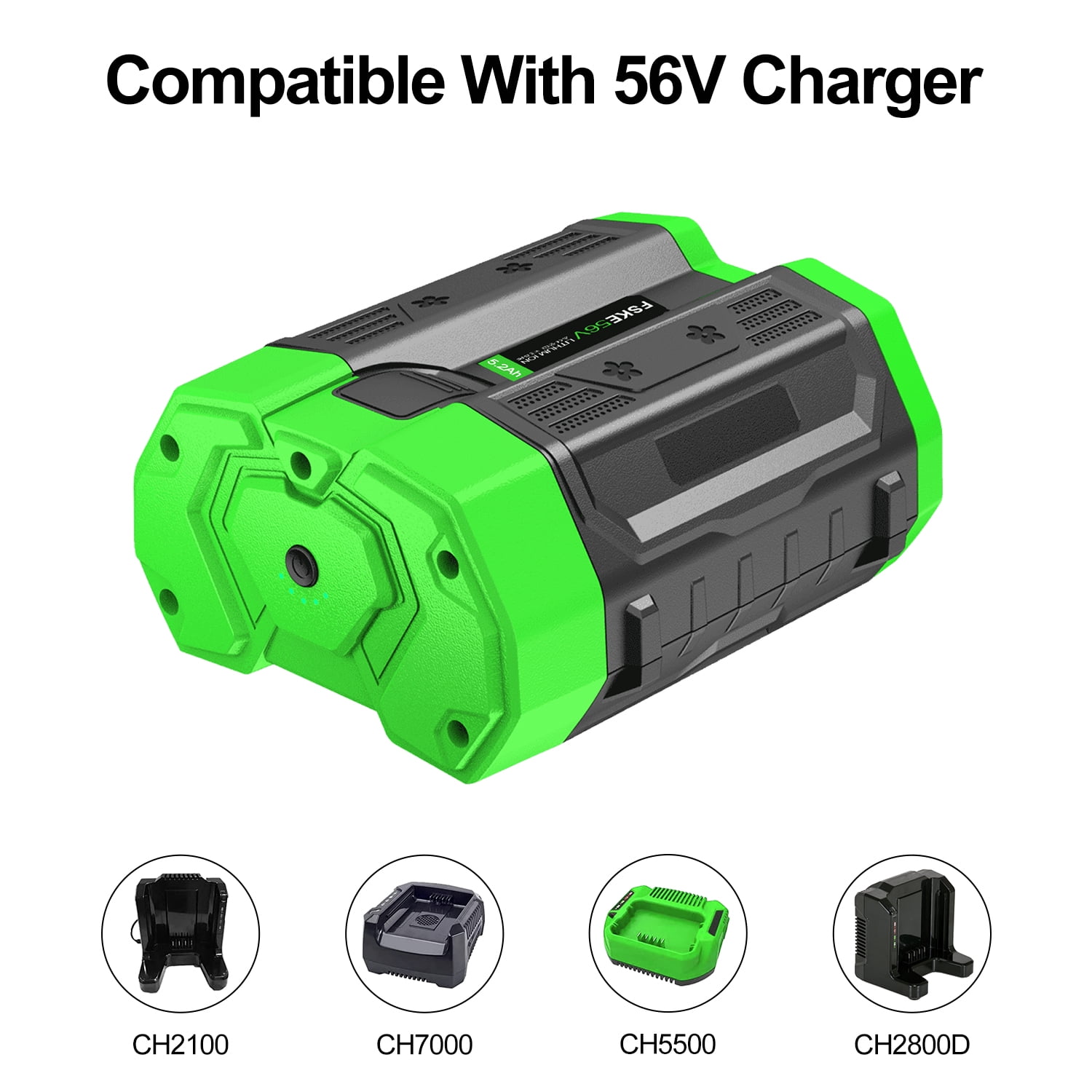 FSKE Replacement for EGO 56V Battery Power+ BA2800 BA4200 BA1400 56-Volt 5.2Ah