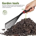 thumbnail image 5 of KAKOWELY 2pcs Gardening Rakes Short Handle Rakes Small Hand Rakes Metal Lawn Yard Rakes Gardening Hand Tools,13.39X"X5.12"X1.18", 5 of 5