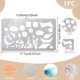 thumbnail image 4 of Plantilla de química para dibujo artesanal, plantilla metálica, diferentes plantillas reutilizables de laboratorio de química, regla de bioquímico, acero inoxidable, ciencias, 4 of 9