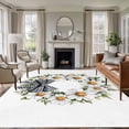 thumbnail image 2 of Spring Daisy Wreath Area Rugs 5x7 ft Retro Circle Flowers Bow Washable Rug Non Slip Indoor Carpet Absorbent Floor Mat for Living Room Bedroom Dining Room, 2 of 9