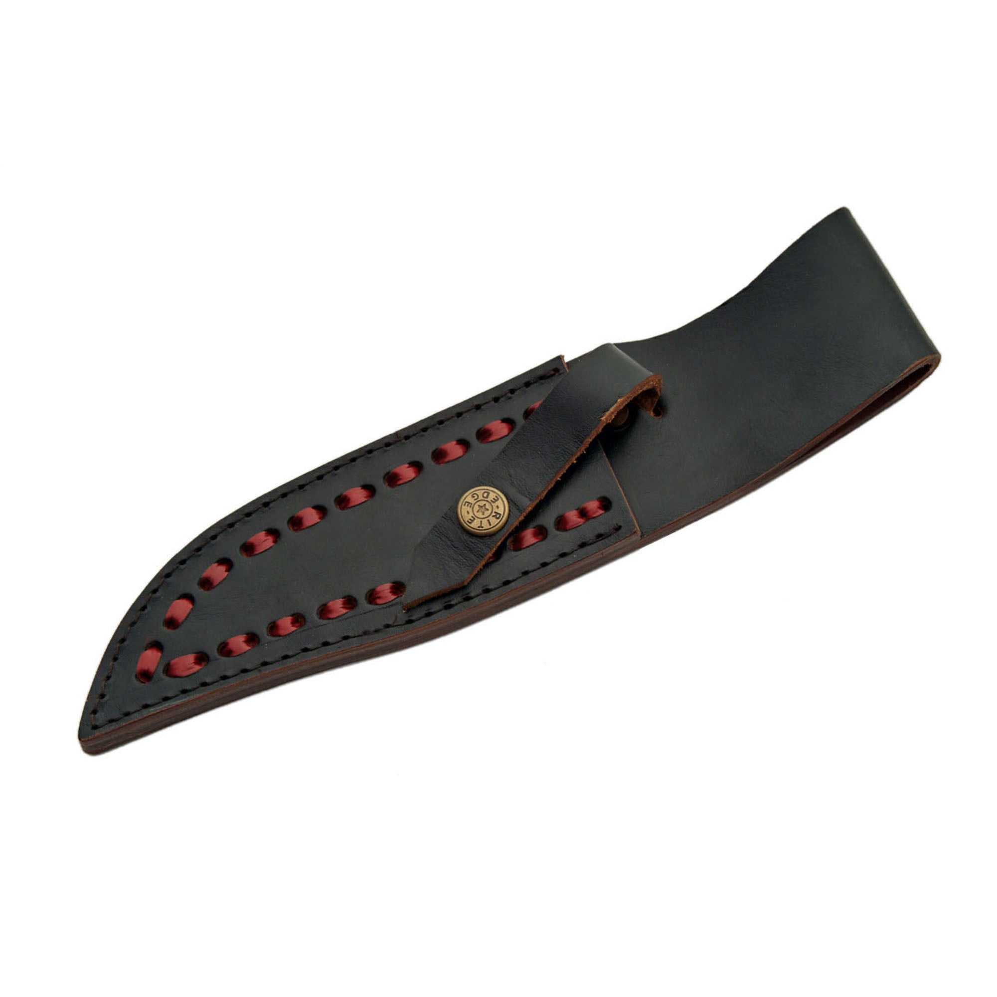 SANZ 10" Mountain Hunting Utility Knife With Stag Handle, Stainless Steel Blade and Leather Sheath