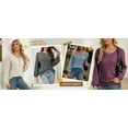 thumbnail image 6 of Fantaslook Henley Long Sleeve Shirts for Women Casual Tunic Tops Fall Dressy Blouses Lightweight Pullover, 6 of 7