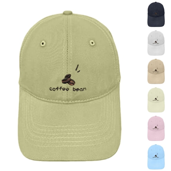 HuangHuanChen Baseball Cap For Men Women Embroidery Coffee Pattern Visor Cap Versatile Slimming Baseball Cap Fashion Sun Hat