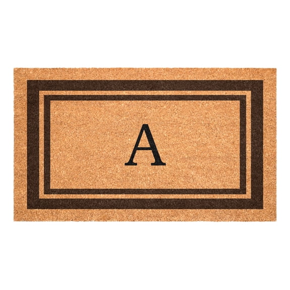 Brown Border Monogram Doormat (Letter A)