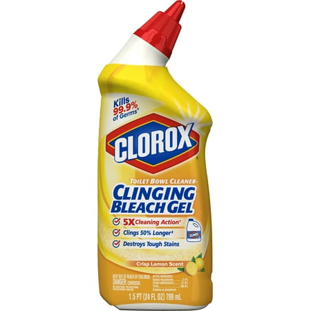 Clorox Toilet Bowl Cleaner Clinging Bleach Gel, Crisp ...