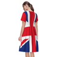 thumbnail image 2 of Bixox Robe d'Été à Manches Courtes pour Femmes Robe Ample Longueur Genou avec Poches-Anglais, 2 of 7