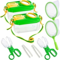 2Sets Bug Catcher for Kids - Sturdy Kids Bug Catching Kit Gifts with Collector Butterfly Net Tweezer, Bugs Habitat Outdoor Explorer Kit for Age 3 4 5 6 7 8, 8Pcs