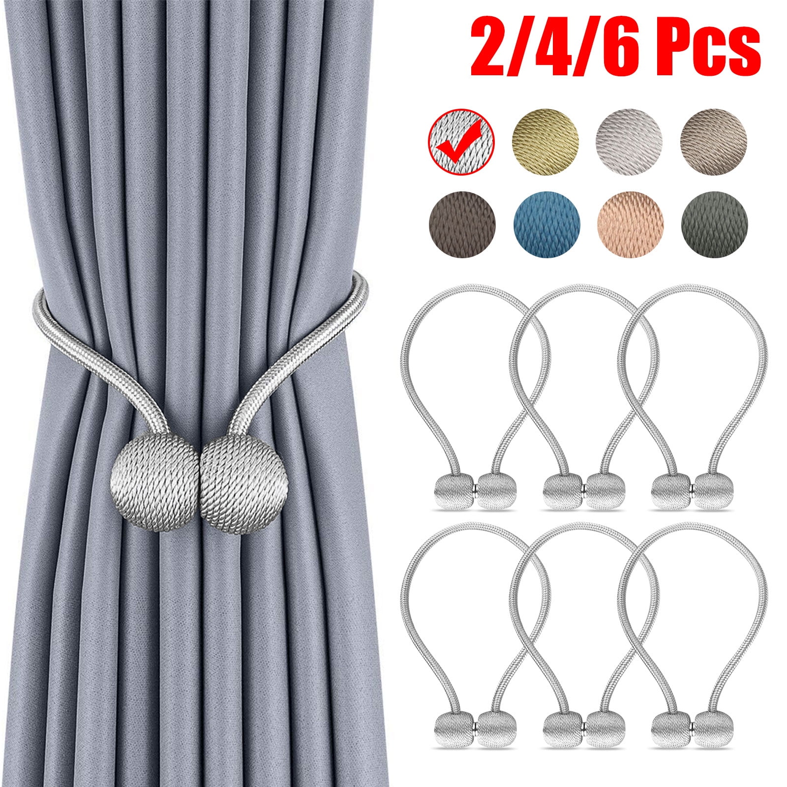 Pro Space Curtain Rope Tiebacks Pair Drapes Holder Indoor Outdoor Rope Cord Holdbacks 26 Long,Coffee