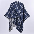thumbnail image 2 of QQAMB Women’s Large Plaid Shawl Wrap Double Sided Wear Scarf Cape Piercing Design Shoulder Cape for Spring Fall Winter, 2 of 3