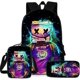 thumbnail image 1 of Mochila escolar Estuche para lápices de 3 piezas, bolso de hombro, bolso escolar utilitario para adolescentes y estudiantes, 1 of 5