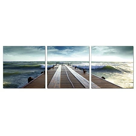 Furinno Tirage Triptyque Photographie Encadrée Senia 3 Panneaux, 48" x 16", Chevalet