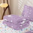 thumbnail image 6 of Manfei Dreamy Cartoon Moon Zipper Full Size Comforter Sets with Fitted Sheet and 2 Pillowcases,Cute Starry Sky Zipper Bedding Set,Lavender White,Colorful Stars Reversible,4pcs, 6 of 8