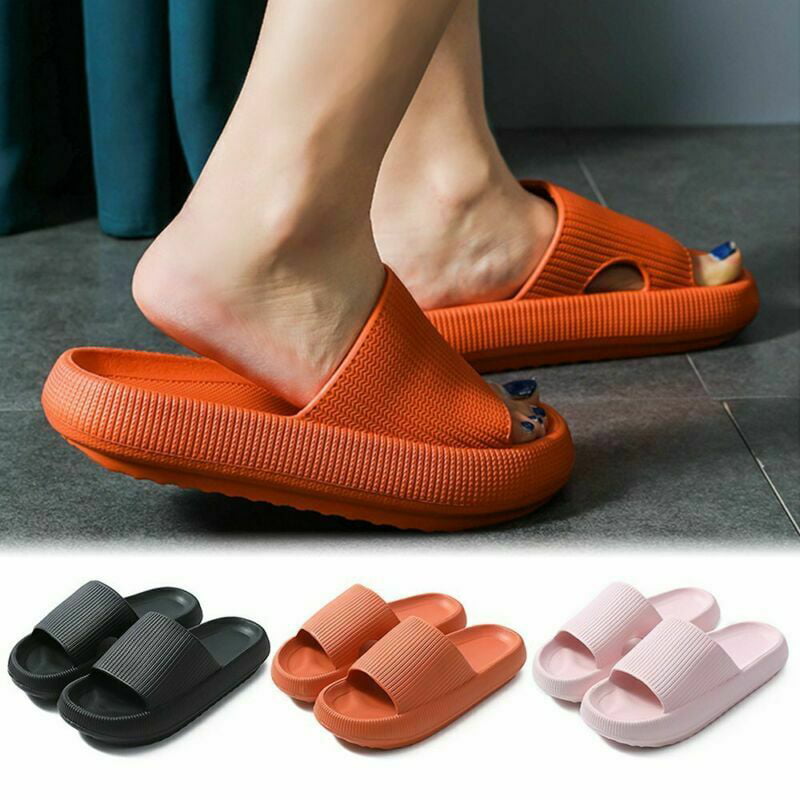 Beach Thick Soled Shoes for Women and Men Slides Super Soft Home Slippers Non-Slip Pillow Slides Sandals Ultra-Soft Slippers Extra Soft Cloud Shoes Anti-Slip