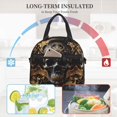 thumbnail image 4 of Disketp Gold Pattern Black Skull Lonchera Térmica para Mujer y Hombre, Bolsa de Almuerzo Reutilizable e Impermeable para Trabajo, Viajes y Picnic, 4 of 7