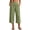 Green-1, variant on Women's Capri Pants Wide Leg Cropped Casual Cotton Capri Loose Elastic Waist Tall Flowy Dressy Lounge Trousers